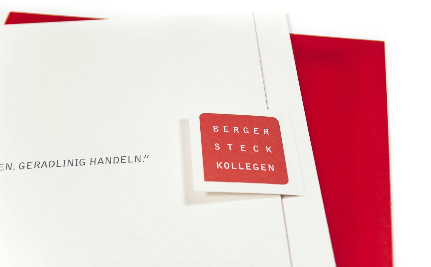 Markenkommunikation mit Veredelter Einladung für Berger Steck Kollegen